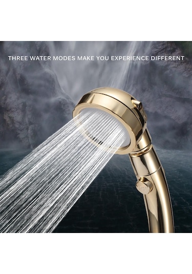Gümüş Basınçlı 3 Modlu Yağmurlama Su Duşu El Güçlendirme Kafası Gümüş