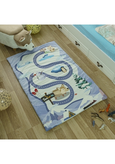 Zooturak Peluş Çocuk Matı Sibirya Kurdu Husky 100cm x 150cm