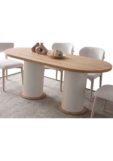 Minima Yemek Masası Takımı 6 Kişilik Takım Bej