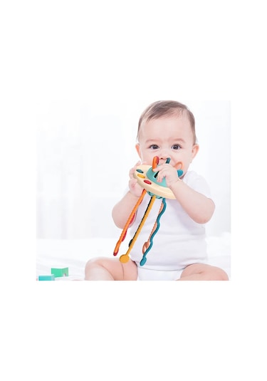 Erik Montessori İp Çekme Duyusal Oyuncaklar Bebek 6 12 Ay Silikon Diş Çıkarma Aktivite Oyuncakları Geliştirmek Bebek 1-3y Eğitici Oyuncaklar Için