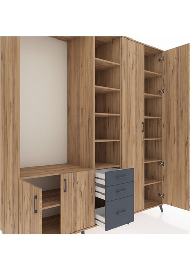 Kronos Dolap 13 Raflı 3 Çekmeceli 4 Kapaklı 220x59x243 Çam-çam/antrasit Atlas Çam/antrasıt Kronos Dolap 13 Raflı 3 Çekmeceli 4 Kapaklı 220x59x243 Çam-çam/antrasit Atlas Çam/antrasıt