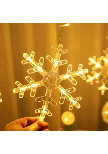 3 Metre Saçaklı Kar Tanesi Perde Led Gün Işığı