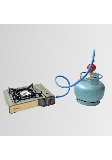 Nurgaz Ng 501-tr Portatif Kamp Ocak Çakmaklı Kartuş -  Piknik Tüp Bağlantısı Yeşil