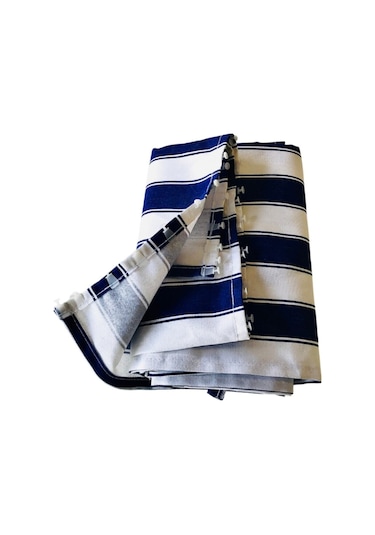 Devrim Olivya Tekstil Mavi-beyaz Çizgili Özel Dikim Lüks Branda Balkon Perdesi Mavi - Beyaz