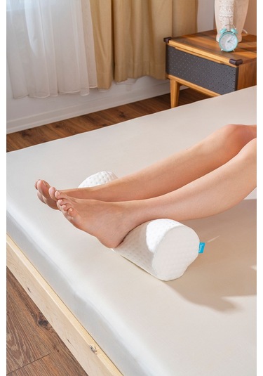 Silindir Ortopedik Visco Yastık 40x14 Cm Beyaz