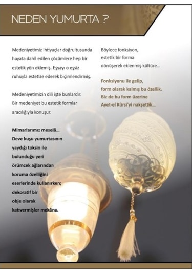 Yumurta Ayet-El Kürsi Kristal Taşlı Dini Obje Biblo Büyük Sarı