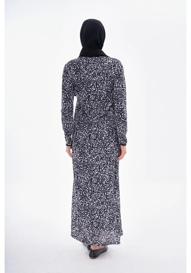 Puantiyeli Yandan Bağlamalı Namaz Elbisesi-21007 Gül Kurusu