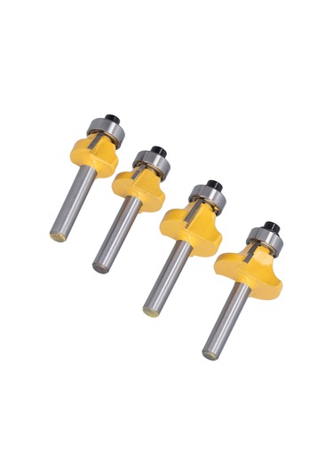 Maiyame 4'lü Ahşap Yuvarlak Kenar Düzeltici Takımı, 1/4 İnç Saplı, Farklı Boyutlarda, Ev Dıy Ve Ahşap İşçiliği İçin