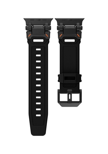 Novahub İos Watch Uyumlu Ultra 49mm Explorer Tpu Saat Bantı Siyah, Yeni Tasarım Siyah Siyah