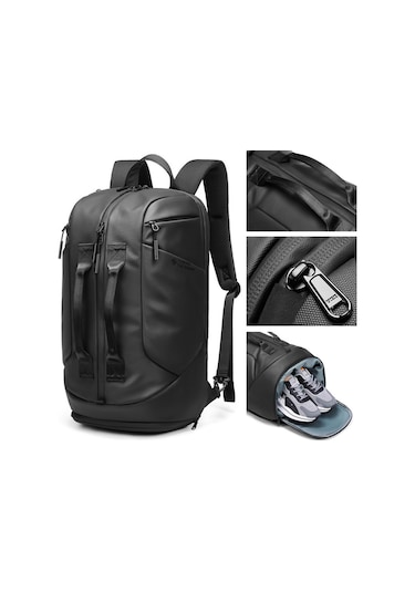 Rztx-8295 Suya Dayanıklı Spor Outdoor Seyahat Laptop Sırt Çantası Siyah