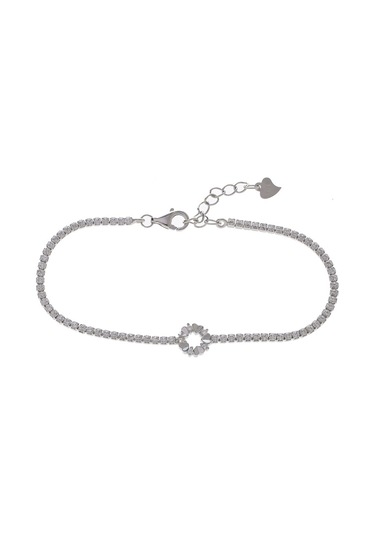 Kalp Halka Model 925 Ayar Gümüş İnce Suyolu Kadın Bileklik Gümüş