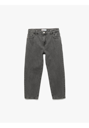 Koton Pamuklu Rahat Kesim Denim Pantolon Gri 6wkb40002td