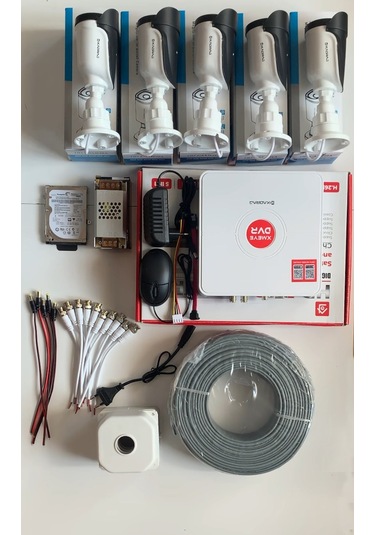 5 Kameralı Güvenlik Kamerası Seti - Kdj-5s-8w-ss-p-v1