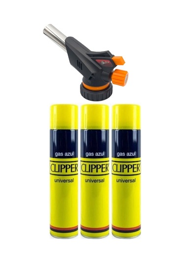 Firebird Büyük Pürmüz Başlıgı Lpg Kartuş Ve Normal Çakmak 3 LÜ GAZ set Siyah