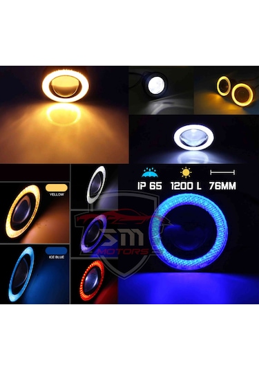 Angel Sis Farı Universal 76mm Mercekli (2 Adet) Kırmızı