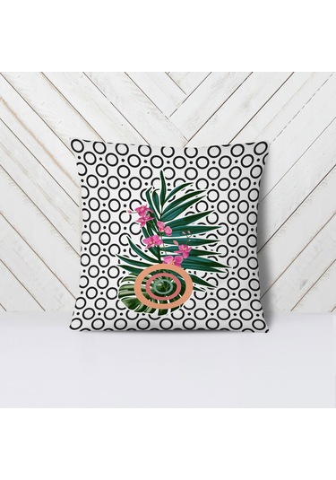 Geometrik Tropik Kadın 05- Kırlent Kılıf Seti 4'lü