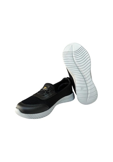 Akıllı Bağcıklı Çocuk Babet Ayakkabı Siyah - Gri-siyah Siyah