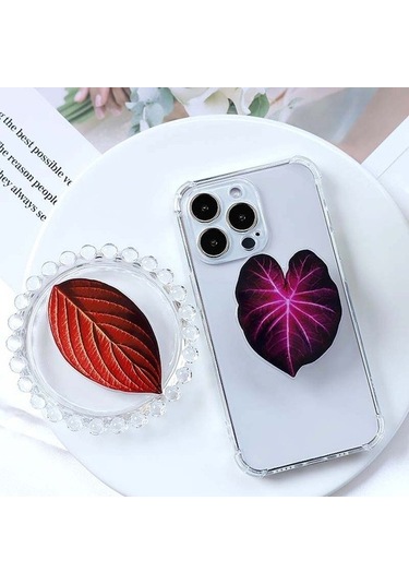 Muduan K001 Soket Katlanır Kavrama Tok Pretty Yaprak Akrilik Telefon Tutucu İphone Uyumlu13 Evrensel Telefon Braketi Griptok Standı Renkli Direksiyon Bjekph