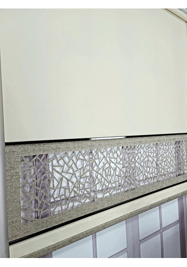 Yeni Nesil Çift Renk Lazer Stor Perde Mat Kalın Kumaşlı Renk Seçenekli Krem