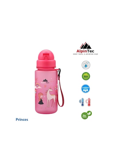 Alpintec Prenses Pembe Tritan Çocuk Pipetli Su Matara 400 Ml Diğer