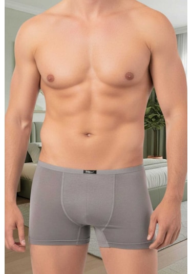 Uniquetrenders Erkek Pamuklu 3'lü Modal Boxer Gri