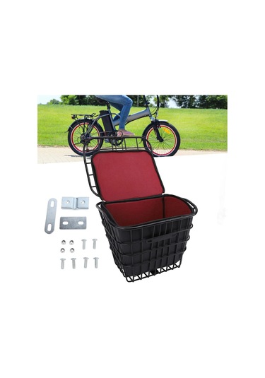 Suntek Bisiklet Depolama Sepeti Metal Tel Astarlı Çanta Siyah