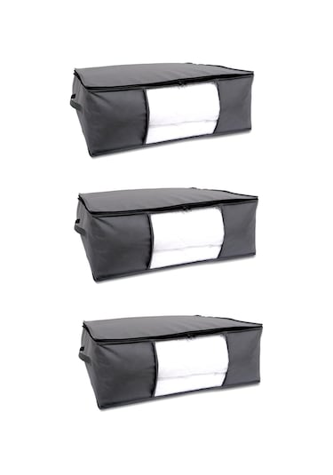 Vedsey 3'lü Set 70x50x25 Cm Antrasit Gri Hurç Pencereli Antrasit