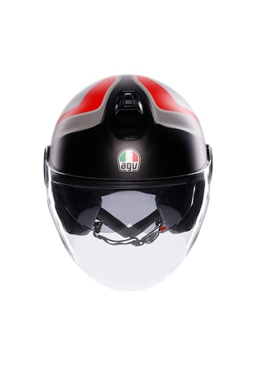 Agv Eteres Scaglıerı Matt Frey Açık Kask Kırmızı Siyah