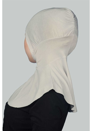 Altobeh Kadın Tesettür Pratik Boyunluklu Ninja Hijab - Sporcu Bone Eşarp Şal - Koyu Krem