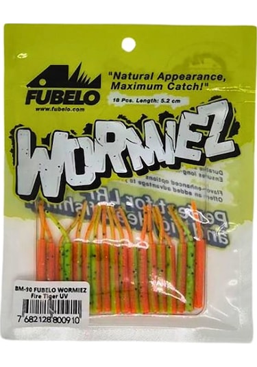 Fubelo Wormiez 5.2cm 18 Adet Lrf Silikonu Fire Tiger Uv
