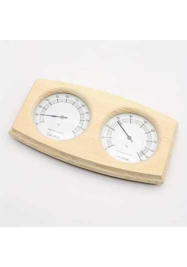 Honeybeeshop Sweathouse Sauna Sıcaklık Nem Göstergesi Seti Fıstık Çamı Spa Gerçek Zamanlı Ölçüm
