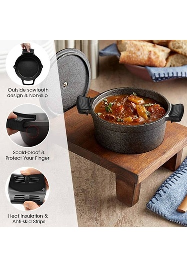 Kalın Silikon Tencere Tutucu Yalıtım Koruyucu Tencere Tutucu Kelepçesi Dökme Demir Tencere Tava Wok El Diğer