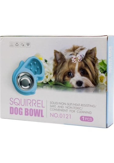 Squıirrel Dog Bowl Şekilli Çelik Köpek Mama ve Su Kabı