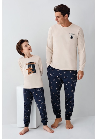 Arnetta Erkek Çocuk Krem Pijama Takımı Ar3516-c-v2