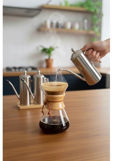 Bambum Standlı 2'li Çok Amaçlı Çelik Demlik Yağlık Yağdanlık 700ml Çelik