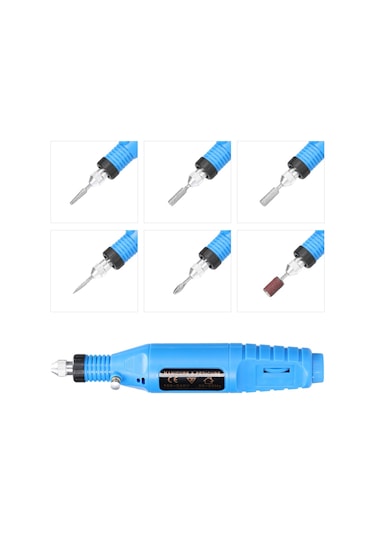 Lemestar Usb Güç Kaynaklı Mini Elektrikli Tırnak Bakım Makinesi 6 Başlık Hız Ayarlı Manik,pembe