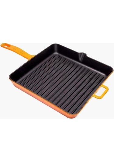 Sürel Döküm 25 Cm Kare Izgara Tava Turuncu Turuncu