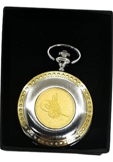 Hediye Vakti Kişiye Özel Osmanlı Tuğra Kabartmalı Retro Köstekli Cep Saati