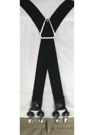 8 Klipsli Siyah Pantolon Askısı