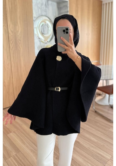 Kemerli Sakallı Panço - Siyah Siyah