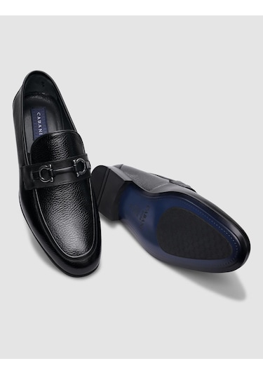 Cabani %100 Hakiki Deri Siyah Tokalı Erkek Klasik Ayakkabı Siyah