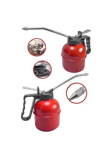 Profesyonel Endüstriyel Kırmızı Metal Yağdanlık 500Cc