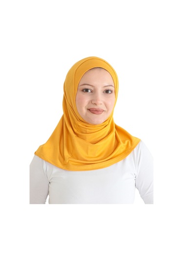 Spor Başörtüsü Kadın Hazır Giyim Türban Viskon Eşarp Şal - Sarı SArı