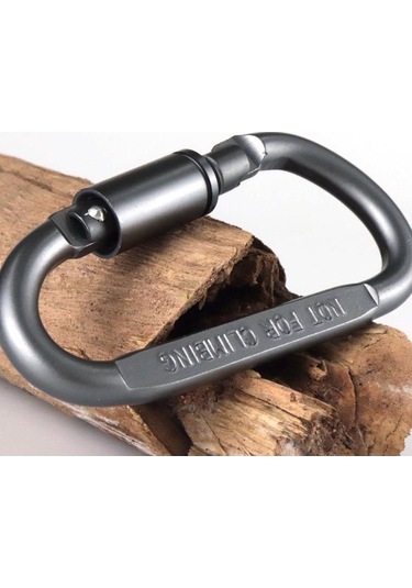 Gri D-ring Kilit Karabina Klip Seti Vida Kilit Kanca Toka Karabina Kamp Araçları Dağcılık Dişli 1pcs Gri