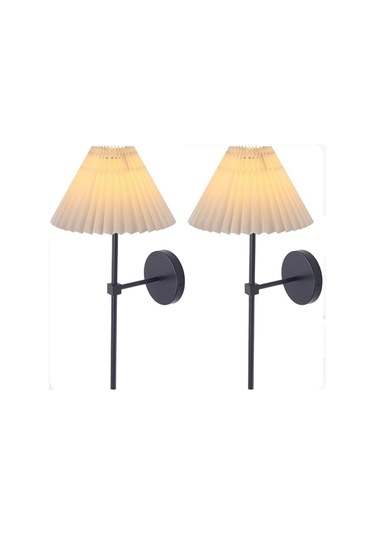 Modern Tasarım Umbrella Aplik Elektrikle Çalışır Krem Abajur 1 Adet Siyah Siyah