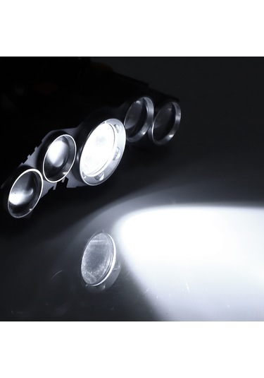 Yunboo Usb Şarjlı 5 Led Fenerli Kafa Lamba - 20000lm Zoomlu - Ipx6 Su Geçirmez - Alüminyum + Abs - Pilli Değil 18650 Batarya Gereklidir Diğer