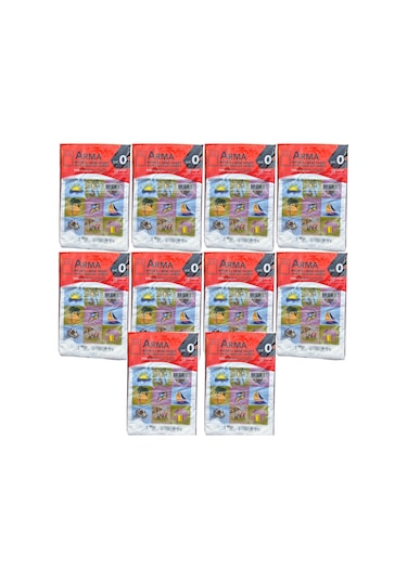 Arma Baskılı Mini Blok Poşet Torba - No : 0 - 20 x 30 CM. - Beyaz - 100 Adetlik 10 Paket