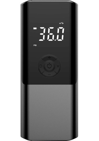 Vkemall Siyah Akıllı El Tipi Lastik Pompa, Otomatik Durdurma Ve Led Işıklı, Araçlı Çalışma, Baskı Gösterici, Çoklu Mod, Akıllı Şarj Cihazı