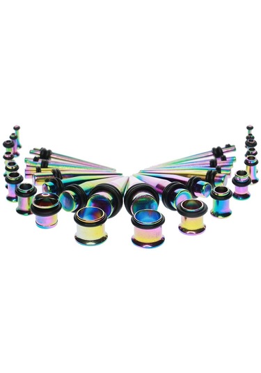 Homyl 36 Parça Kulak Göstergeleri Germe Kiti Fiş Konik 14g Çok Renkli