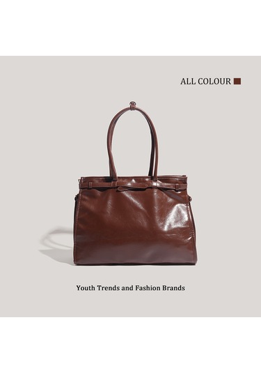 Charhp&kejnt Büyük Kapasiteli Tote Koltuk Altı Çantası Şık Tek Omuz Çantası İşe Gidip Gelme Çantası Kahverengi